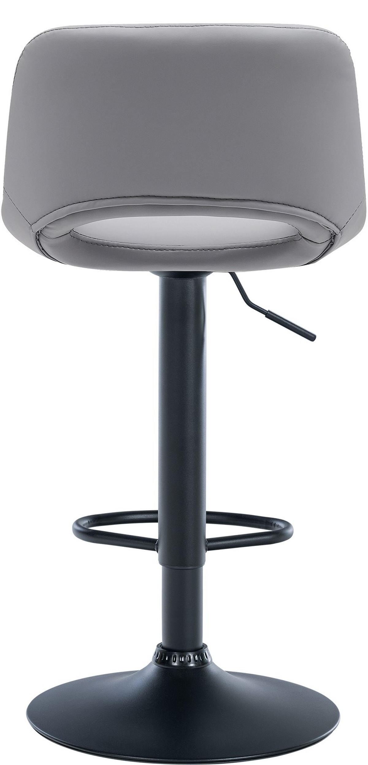 BARHOCKER JAKSON Grau Kunstleder Schwarz - Grau, Leder/Metall (42/86/46cm) - DELUKE