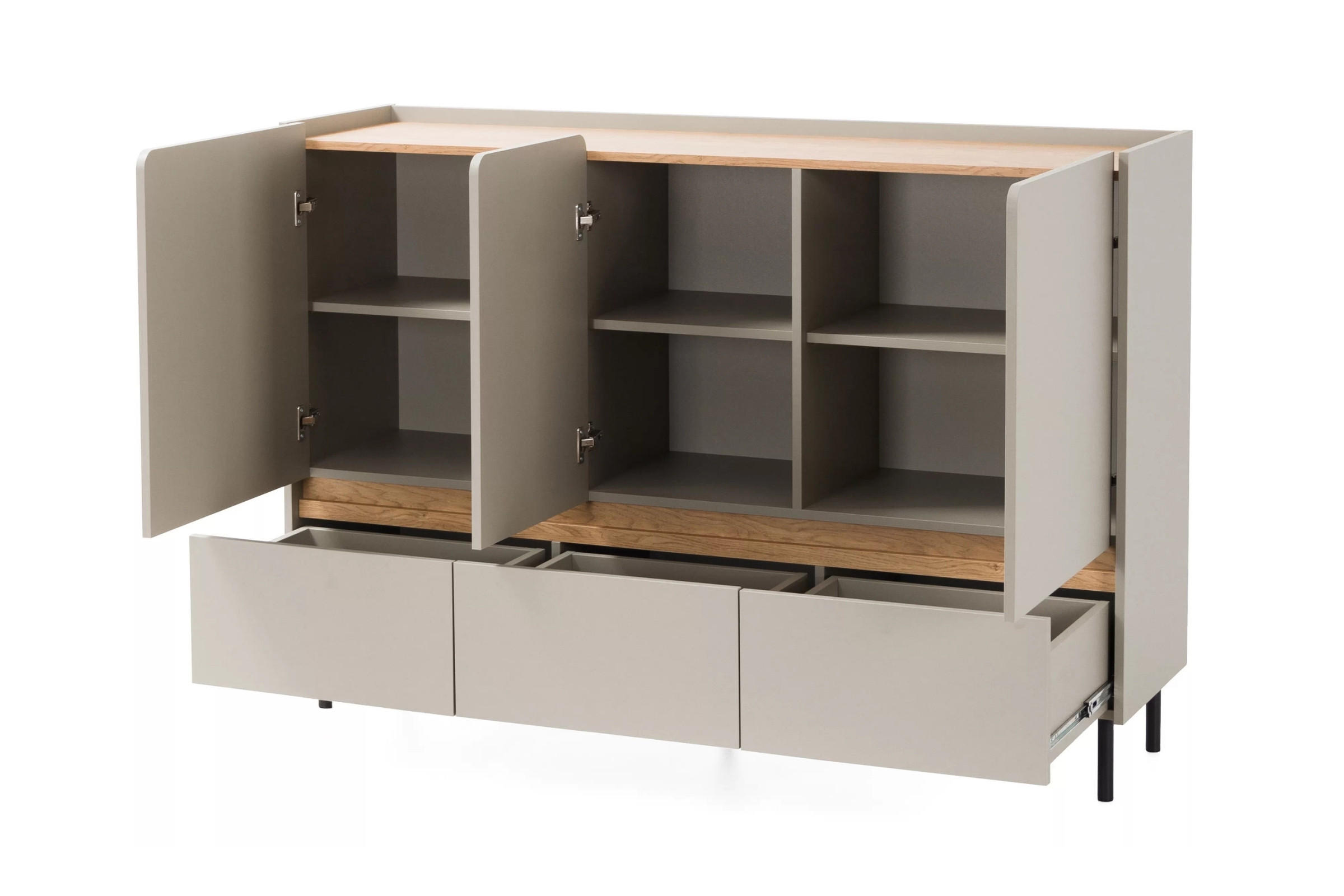 KINDERKOMMODE LIBU 07 150/40/105 in Sandbeige / Geölte Eiche - Eichefarben/Beige, Holzwerkstoff (150/105/40cm) - Deine Möbel 24