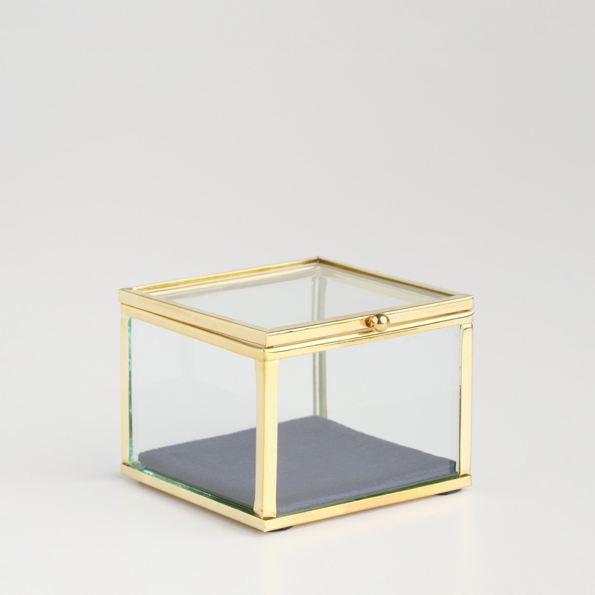 SCHMUCKKÄSTCHEN Soledade - Dunkelblau, Glas (8/6/8cm) - home&you