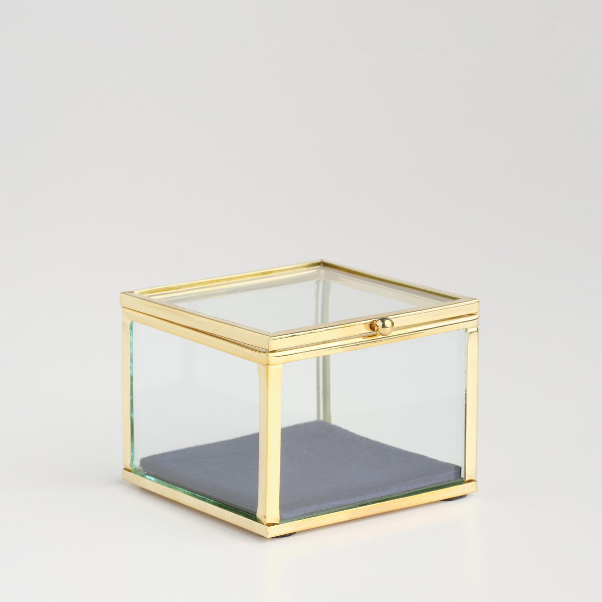 SCHMUCKKÄSTCHEN Soledade - Dunkelblau, Glas (8/6/8cm) - home&you