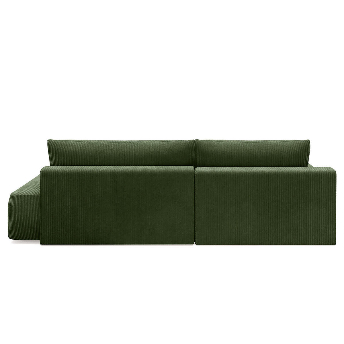 ECKSOFA mit Schlaffunktion - Longchair - Schwarz/Grün, Kunststoff/Textil (253/167cm) - home24