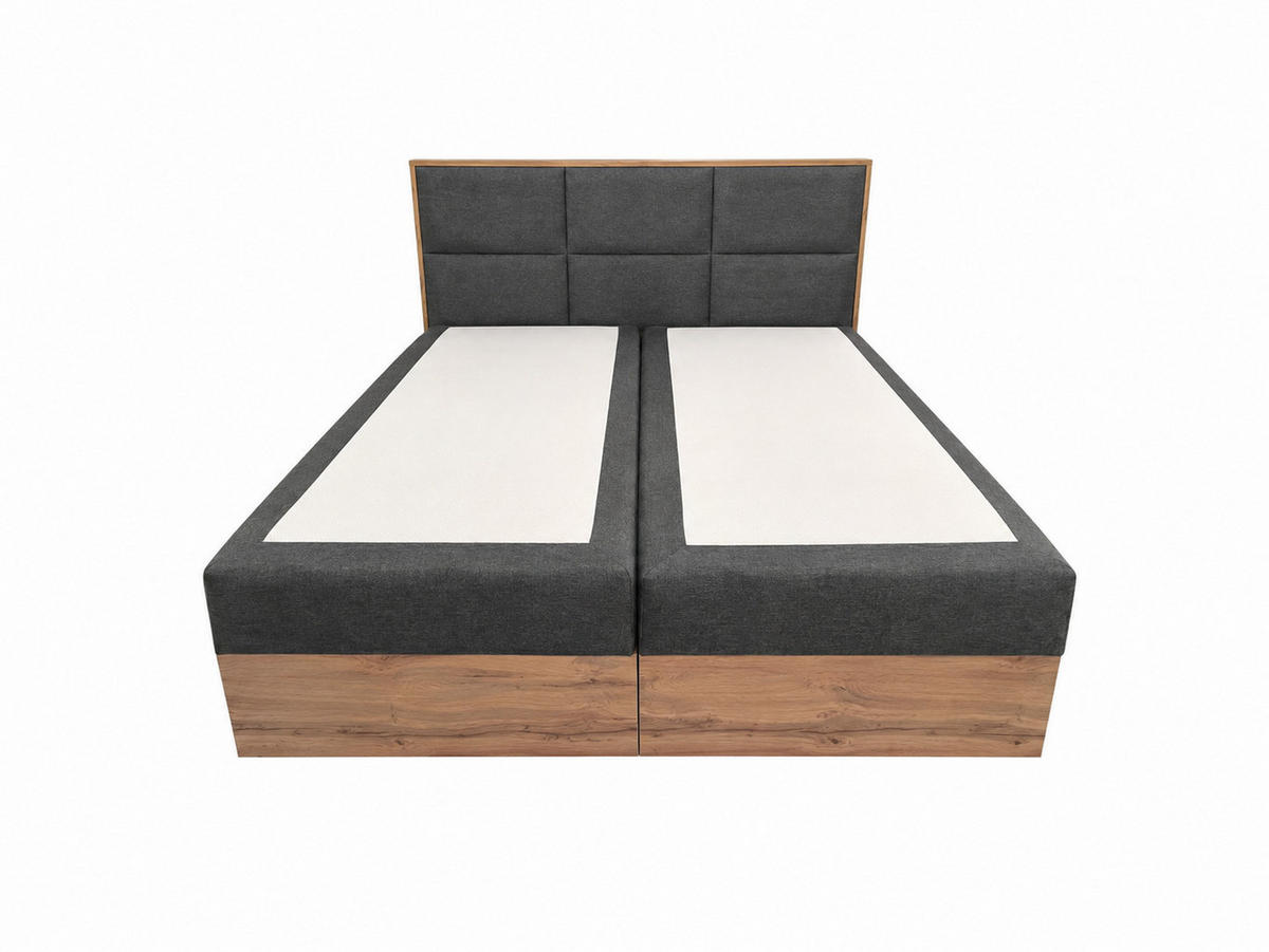 BOXSPRINGBETT Loly 140x200 cm H4 Taschenfederkern Anthrazit - Anthrazit, Textil (140/200cm) - KS Home Concept