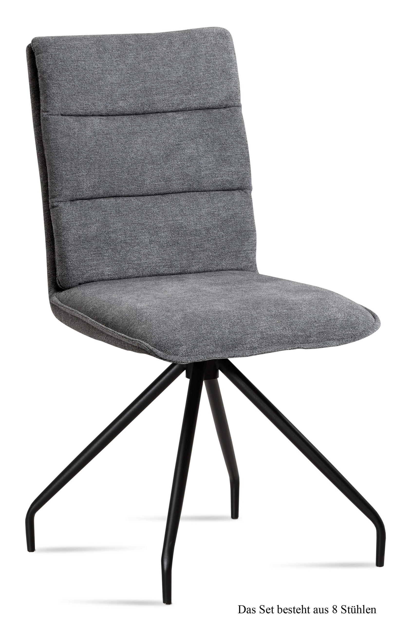 ESSZIMMERSTUHL (8er-Set) Dianna 47x92x60 Schwarz/Grau - Schwarz/Grau, Kunststoff (60/92/47cm) - 58aufmkessel