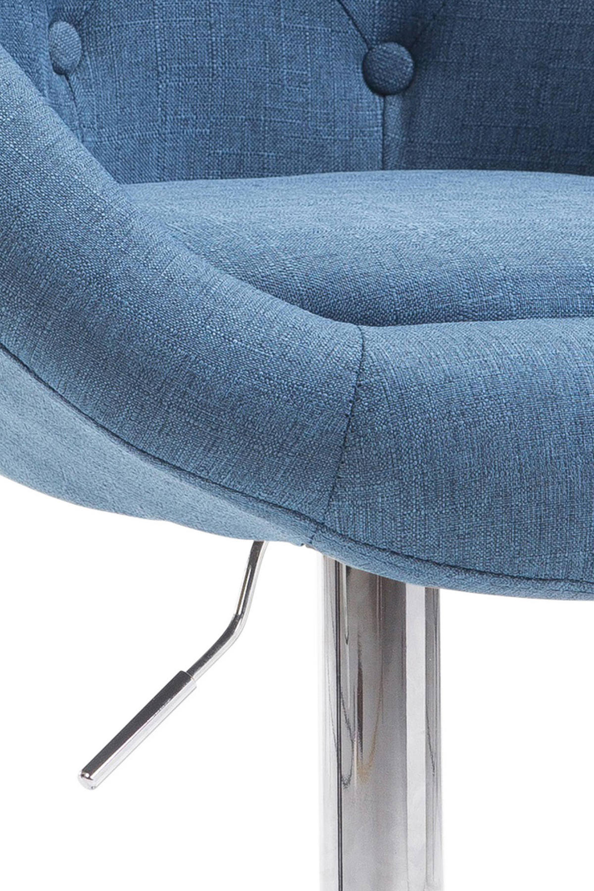BARHOCKER Landern Stoff chrom blau - Blau/Chromfarben, Textil/Metall (65/128/57cm) - TPFLiving