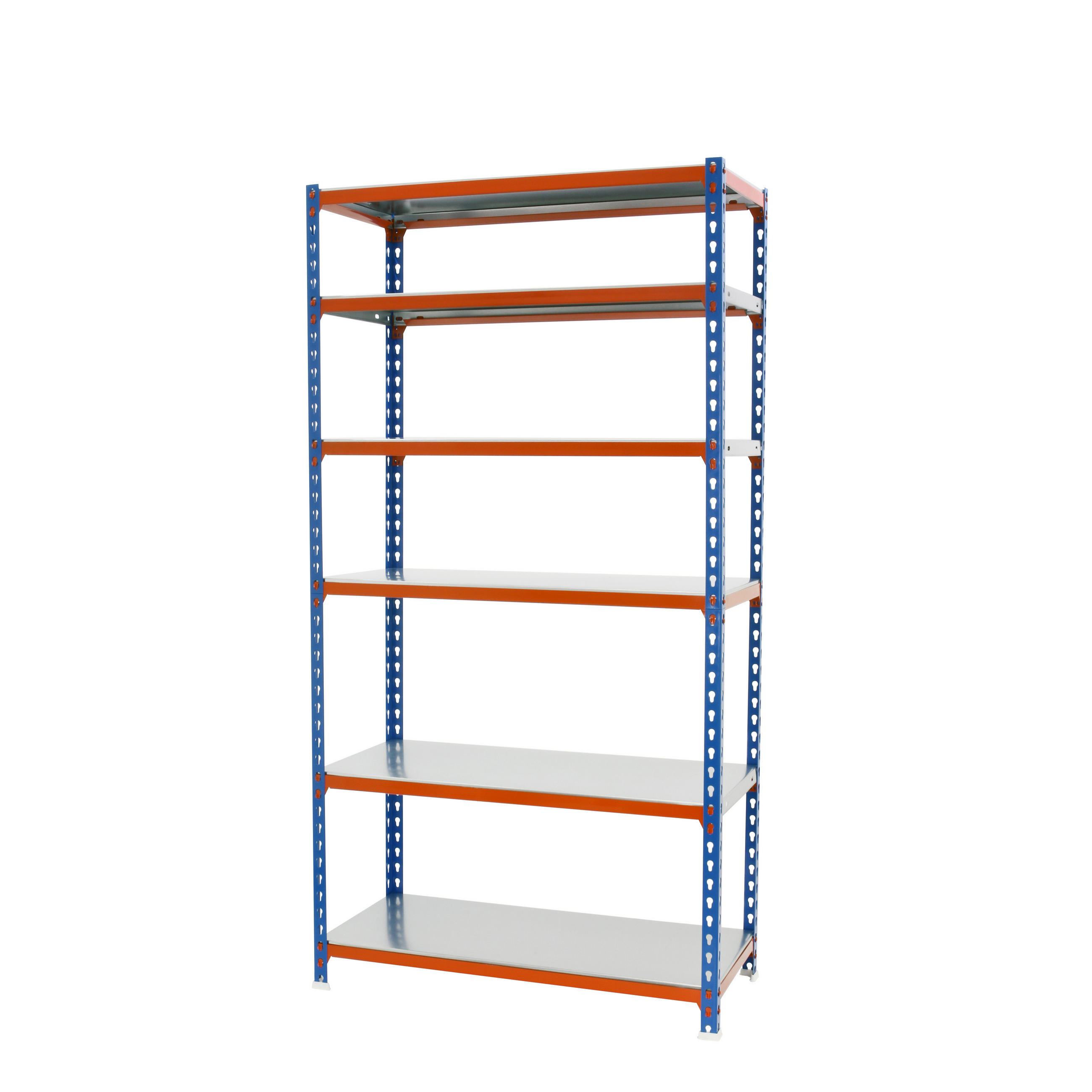 SCHWERLASTREGAL Giant Metal Shark HxBxT 250 x 90 x 40 cm Fachlast 180 kg Blau-Orange - Gelb, Metall (90/250/40cm) - PROREGAL