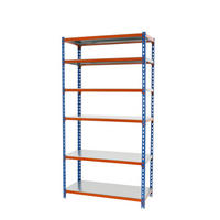 SCHWERLASTREGAL Giant Metal Shark HxBxT 250 x 90 x 40 cm Fachlast 180 kg Blau-Orange - Gelb, Metall (90/250/40cm) - PROREGAL