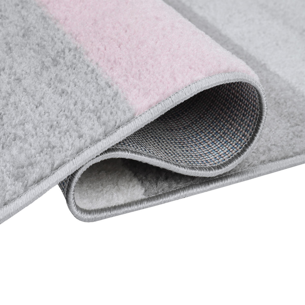 TEPPICH LAZUR Weiß 140/190 cm - Hellrosa/Grau, Kunststoff (140/190cm) - Tapiso