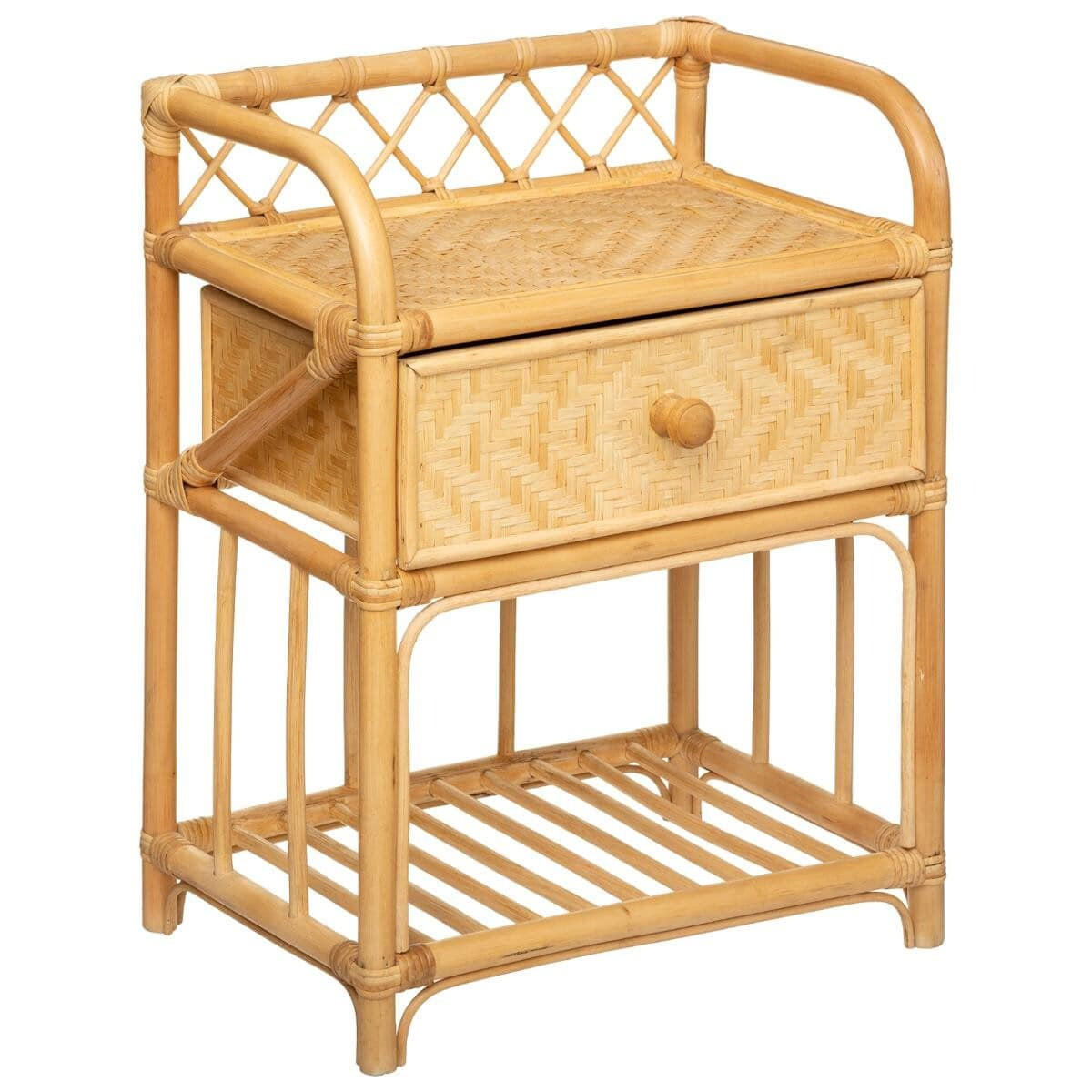 RATTANTISCH für Schlafzimmer Aoni 40/30/60 cm - Beige, Naturmaterialien (30/60/40cm) - Atmosphera Createur d´interieur