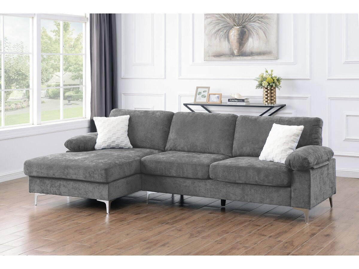ECKSOFA jade Hellgrau - Grau, Textil (135/261cm) - Habitat Garten