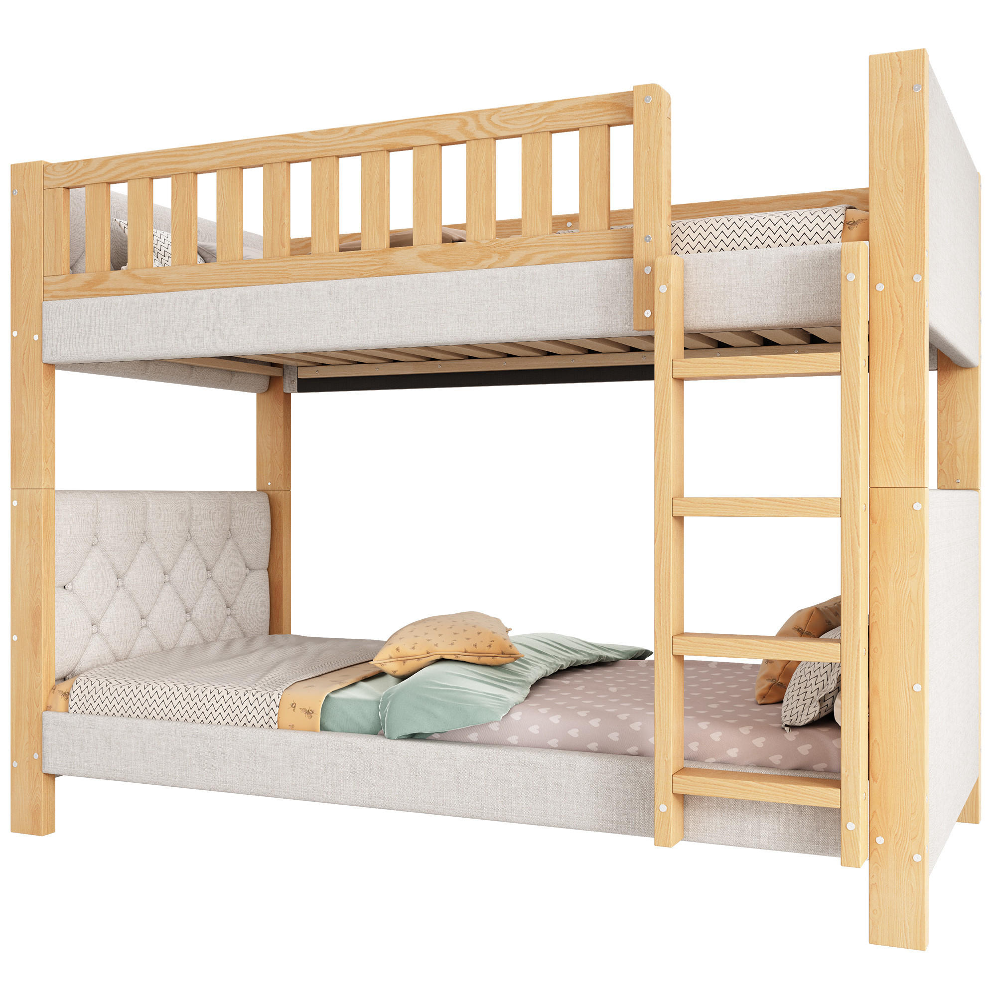 Beauniv Etagenbett Grau 90x200 cm