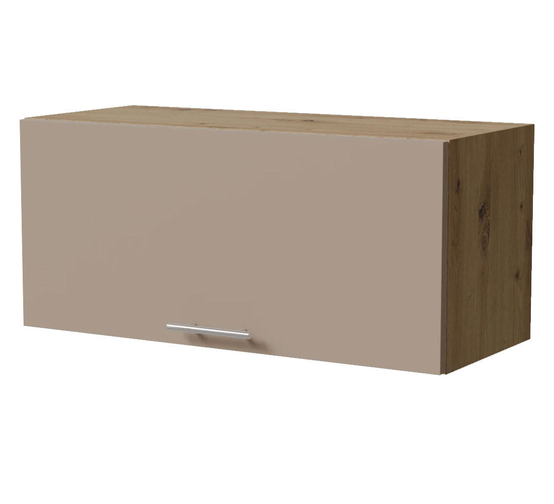 KLAPPHÄNGESCHRANK Brerra W4B/80 Eiche Artisan / RAL 1019 graubeige Matt 80 / 32,5 / 36cm mit Blum Aventos Klappenbeschlag - Graubraun/Eiche Artisan, Holz/Holzwerkstoff (80/36/32.5cm) - Feldmann-Wohnen