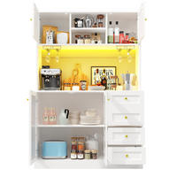 BUFFETSCHRANK 120/40/188 cm weiß aus MDF mit LED-Lichtleiste - Weiß, Holzwerkstoff (120/188/40cm) - OKWISH