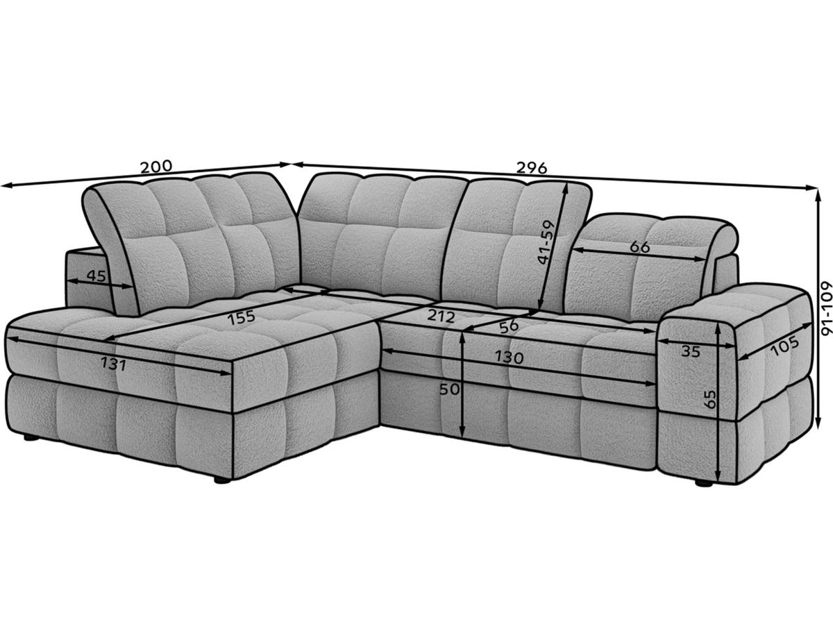 ECKSOFA Bronon mit Schlaffunktion und Bettkasten – Modernes Design, verstellbare Kopfstützen und verschiebbare Rückenlehnen - Anthrazit, Kunststoff (296/109cm) - Wohnideebilder