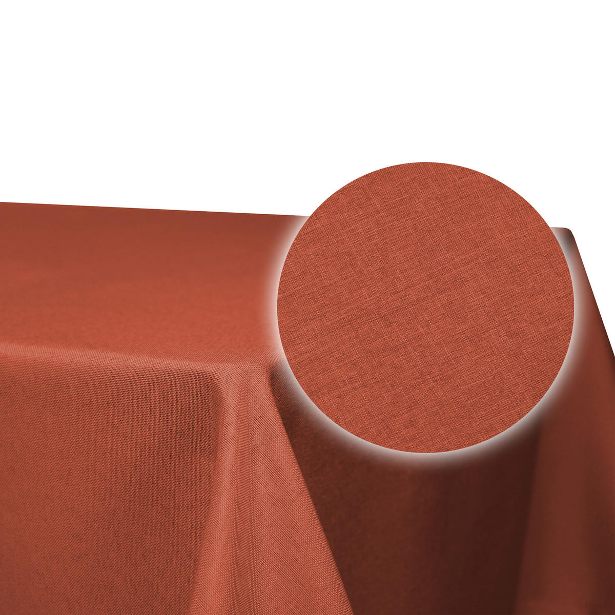 TISCHDECKE Leinenoptik 110/140 cm eckig Terracotta - Terracotta, Textil (110/140cm) - TiborTex