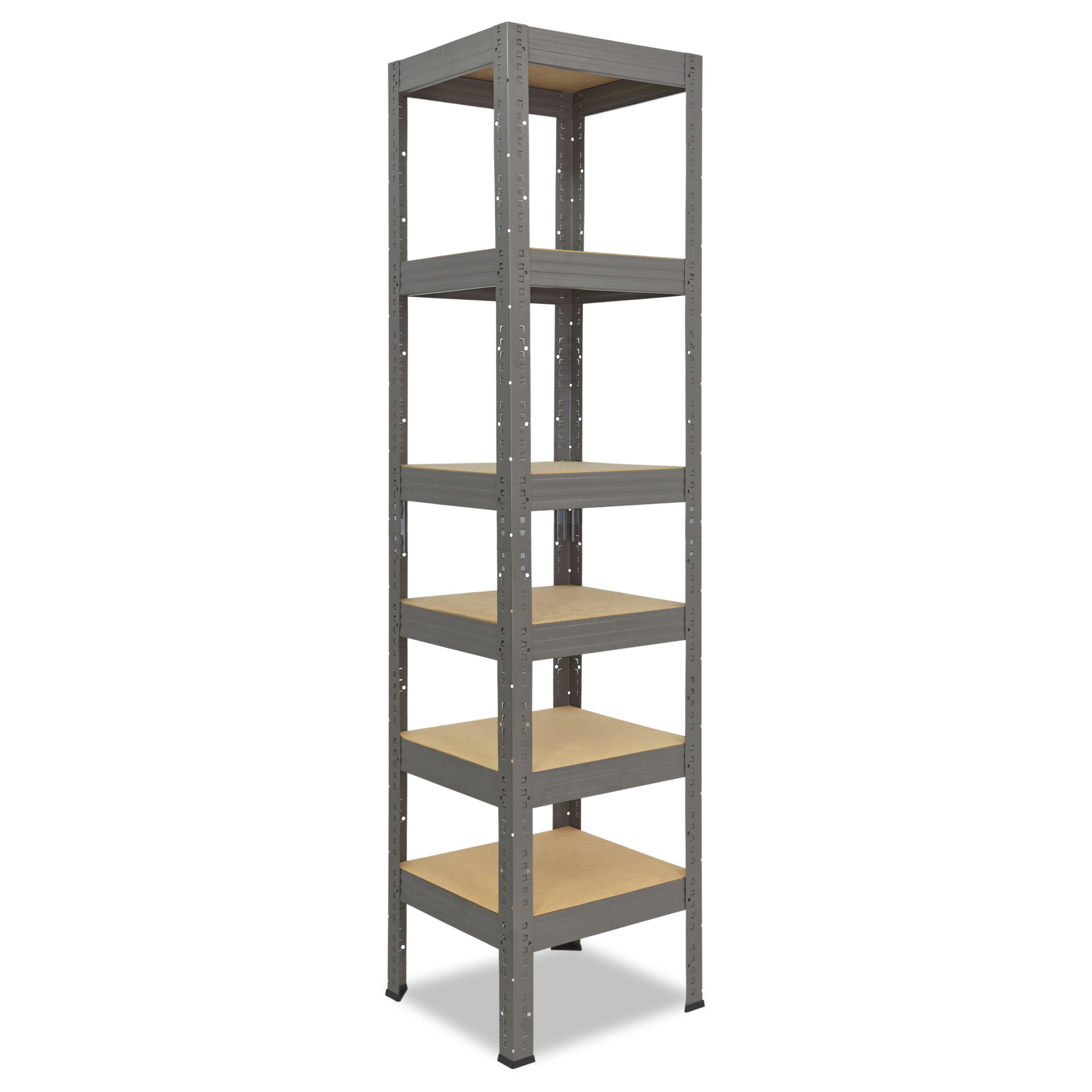 SCHWERLASTREGAL PRO 200x60x60 cm in grau mit 6 Böden und 166 kg Traglast pro Boden - Grau, Metall (60/200/60cm) - shelfplaza