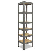 SCHWERLASTREGAL PRO 200x60x60 cm in grau mit 6 Böden und 166 kg Traglast pro Boden - Grau, Metall (60/200/60cm) - shelfplaza