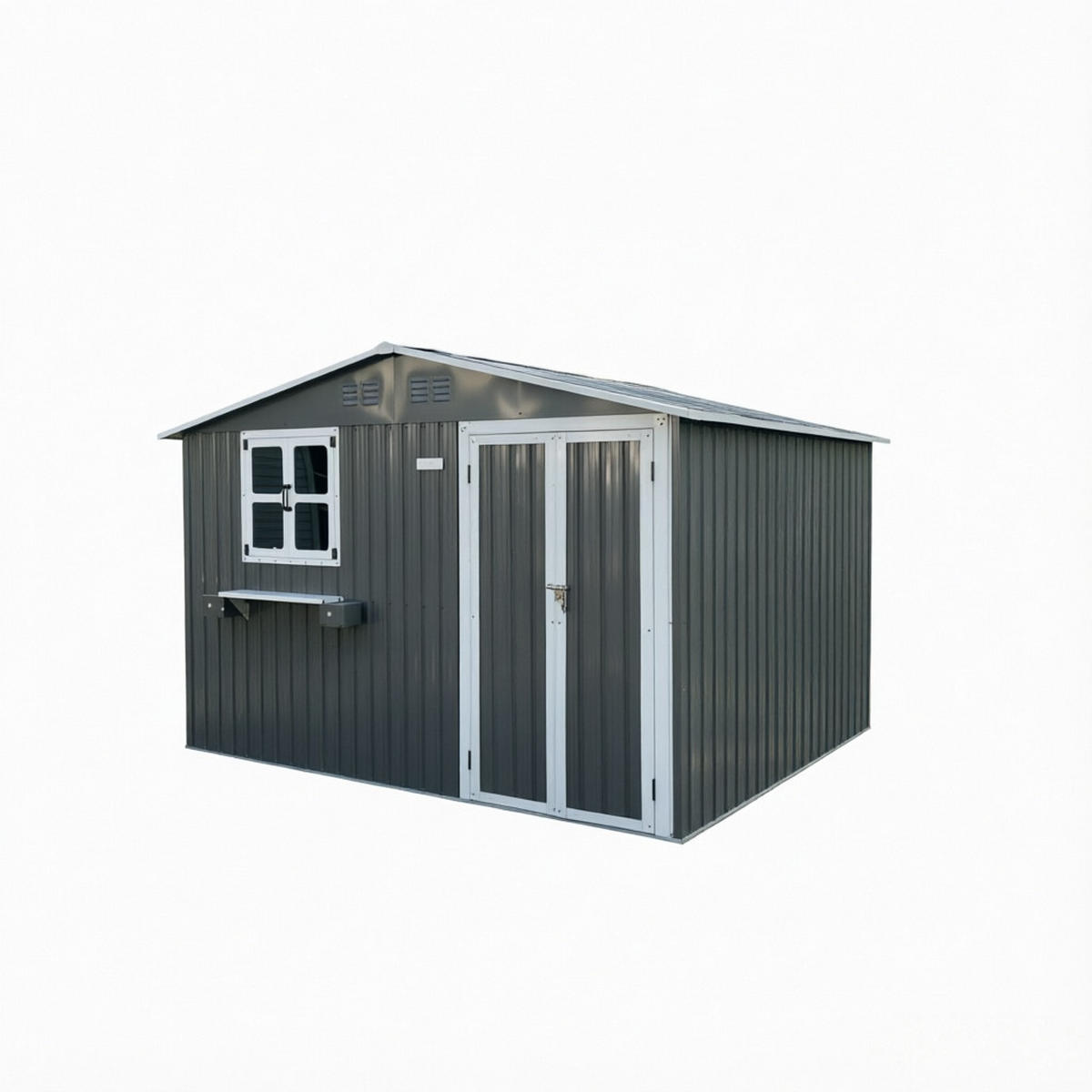 GERÄTEHAUS 295/243.6/199.9 cm Grau (7,19 m²) - Grau, Metall (255.4/199.9/313.1cm) - Oxeza