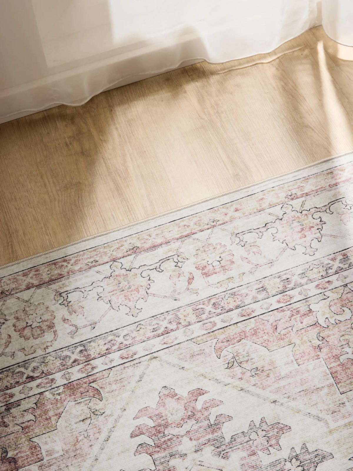 VINTAGE-TEPPICH George waschbar 60x120 cm - Beige/Rosa, Kunststoff (60/120cm) - benuta