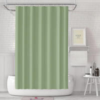 DUSCHVORHANG Grün Polyester schimmelresistent wasserdicht waschbar mit Ringen - Grün, Textil (7/7cm) - MCBOSON