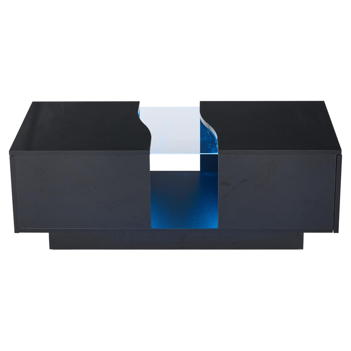 COUCHTISCH mit 2 Schubladen und LED Schwarz - Schwarz, Holzwerkstoff (100/50/35cm) - Urban Meuble