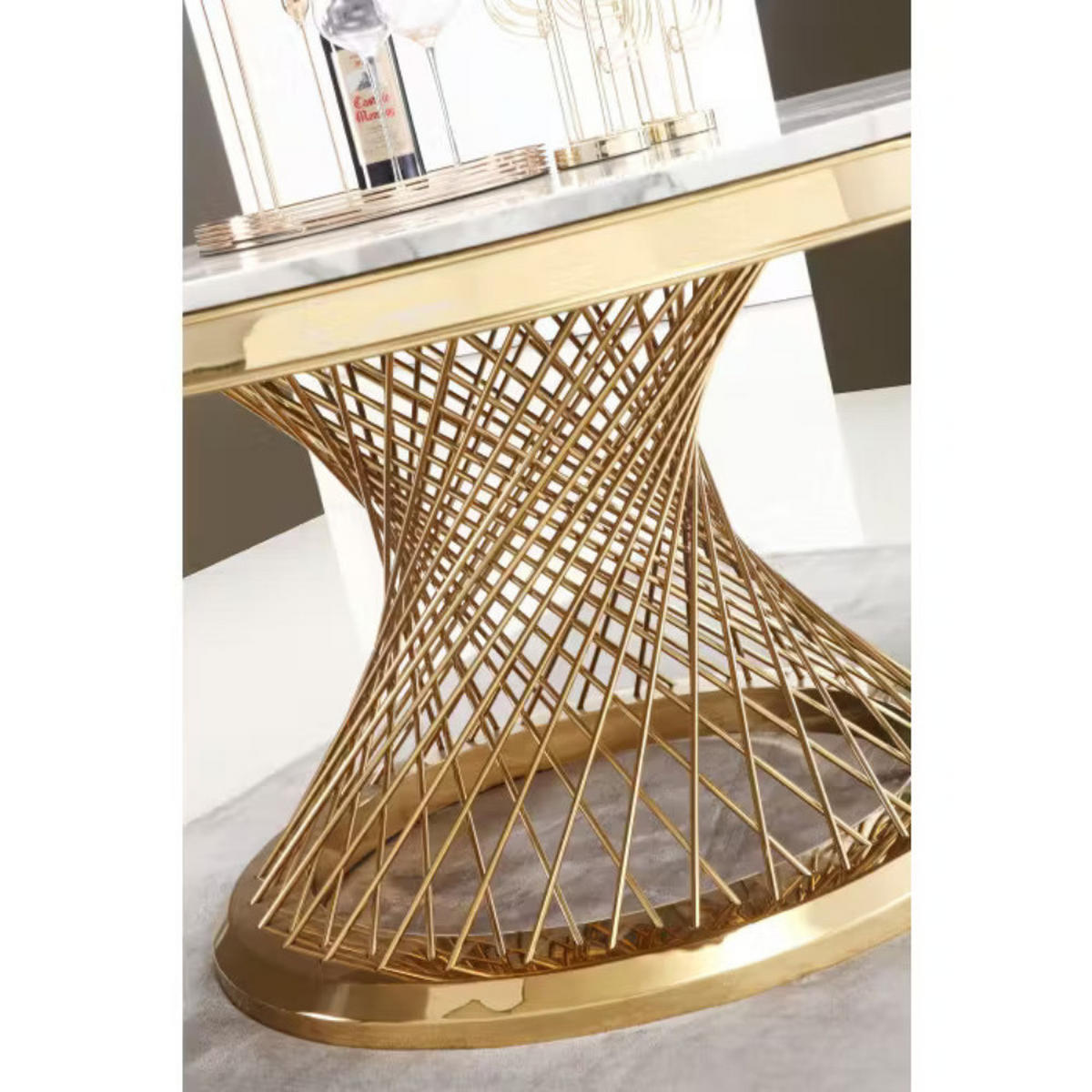 ESSTISCH echtes Marmor Weiß 130cm - Weiß, Stein (130/130/76cm) - alesvelt