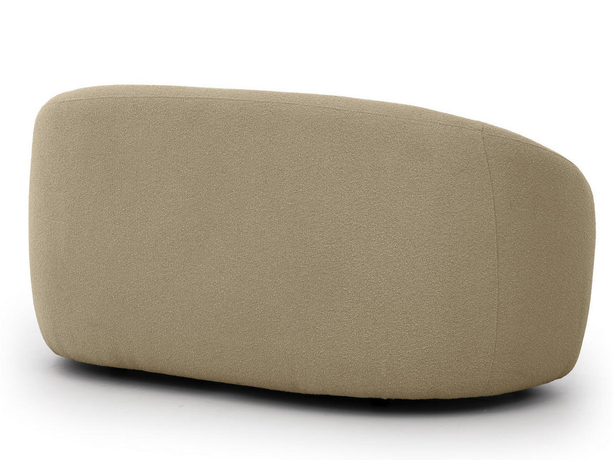 2-SITZER-SOFA Roundi Beige Bouclé - Beige/Schwarz, Holz/Kunststoff (150/76/80cm) - S-Style Möbel