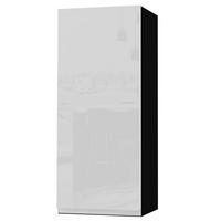 HÄNGESCHRANK Florence W4/40 Schwarz / RAL 9003 signalweiß HG 40 / 32,5 / 96cm - Türanschlag links - Weiß Hochglanz/Schwarz, Holz/Holzwerkstoff (40/96/32.5cm) - Feldmann-Wohnen