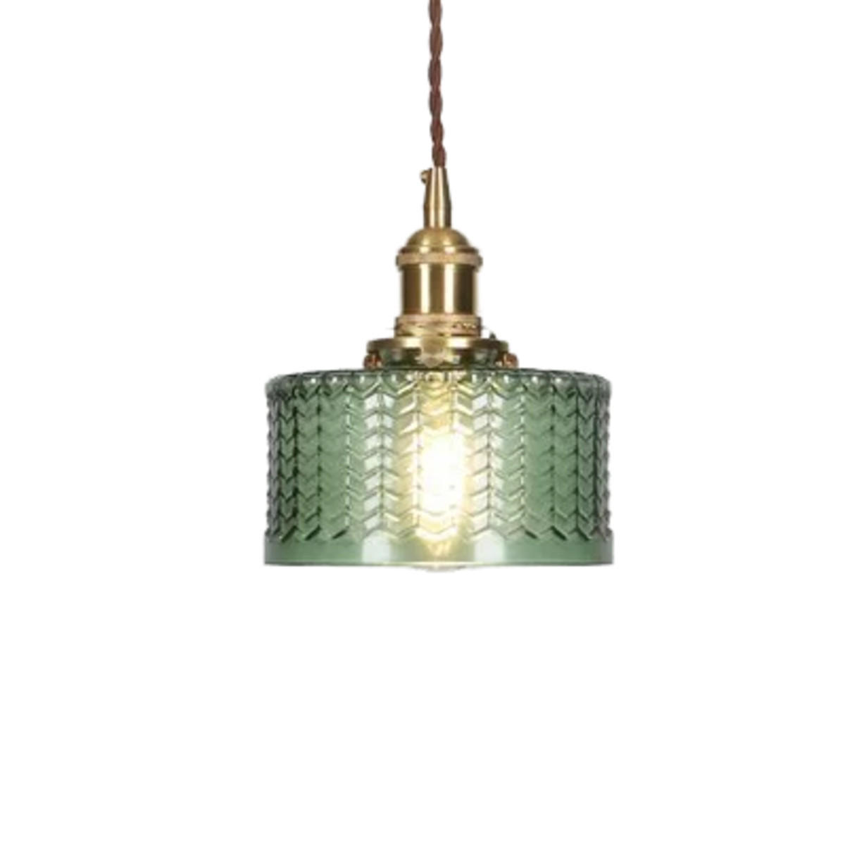 LED-HÄNGELEUCHTE Grün 4W 15/15/16-150 cm - Grün, Glas (15/15/16cm) - Authentics