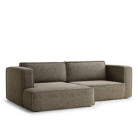ECKSOFA MIT SCHLAFFUNKTION Velto Braun Chenille-Stoff - Schwarz/Braun, Holz/Holzwerkstoff (152/250cm) - Maison de Reve