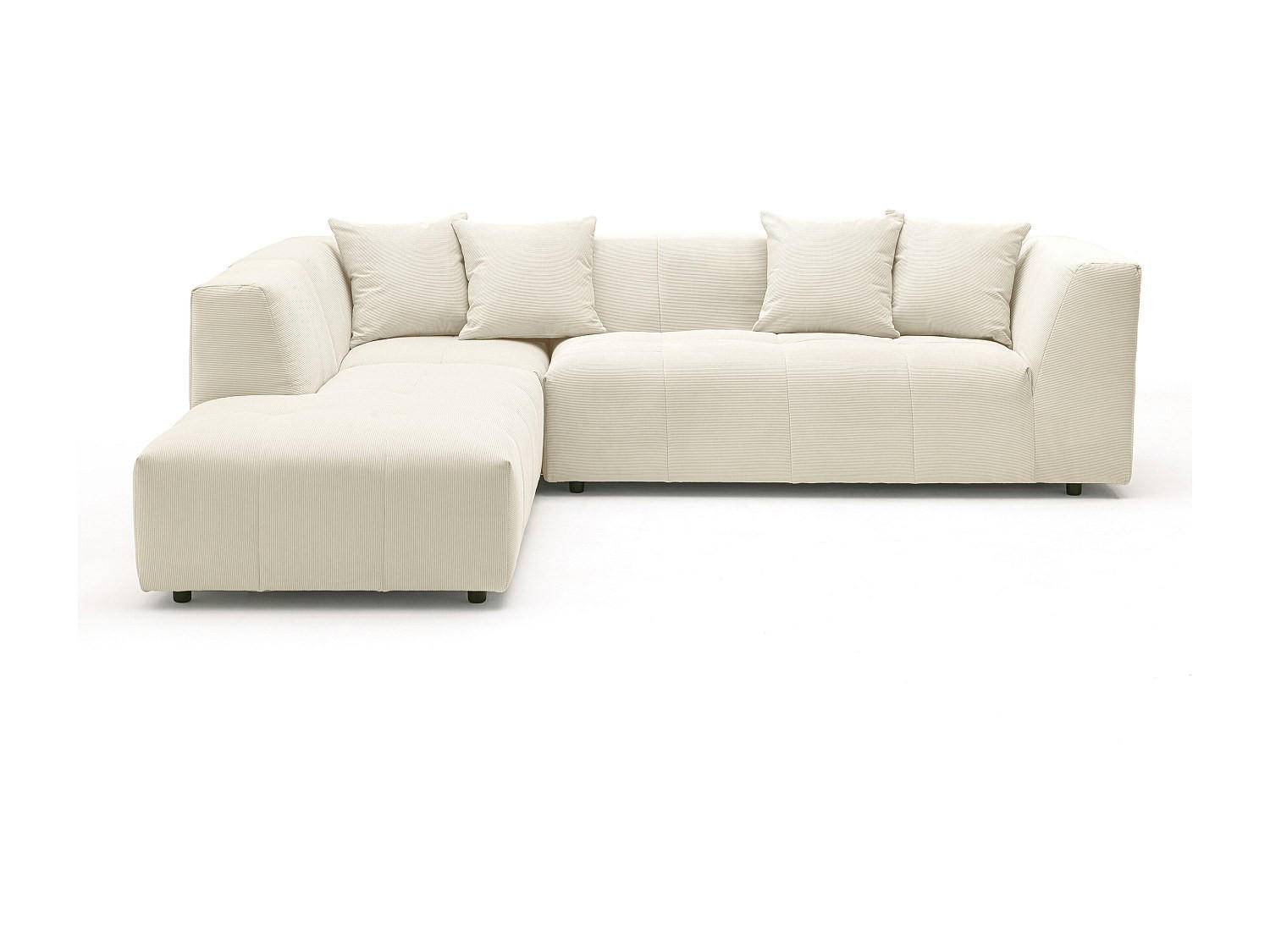 SOFA - 6 Personen - samt - beige Naemia - Beige, Kunststoff/Textil (263/70/233cm) - Vente-Unique