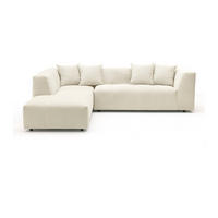 SOFA - 6 Personen - samt - beige Naemia - Beige, Kunststoff/Textil (263/70/233cm) - Vente-Unique