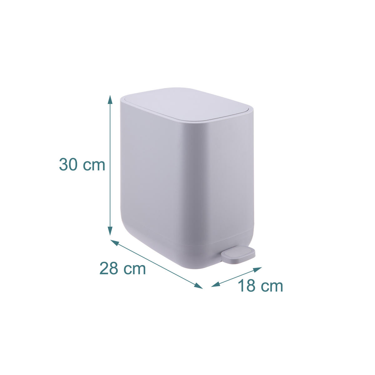 MÜLLEIMER - Anthrazit, Kunststoff (18/30/28cm) - Relaxdays