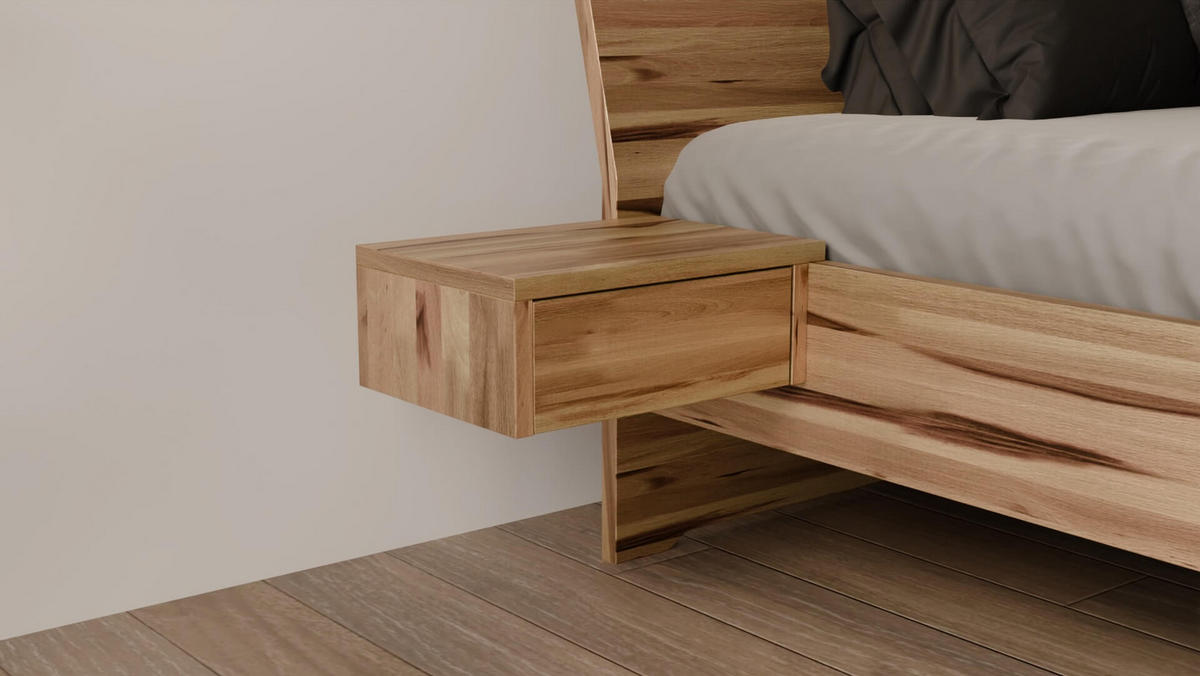 SCHWEBEBETT 140/200 cm aus Kernbuche - Braun, Holz (140/200cm) - MeinMassivholz