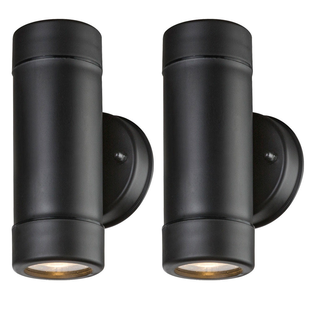 LED AUSSEN-WANDLEUCHTE COTOPA Schwarz 2er Set - Schwarz, Kunststoff (8.6/16/8.6cm)