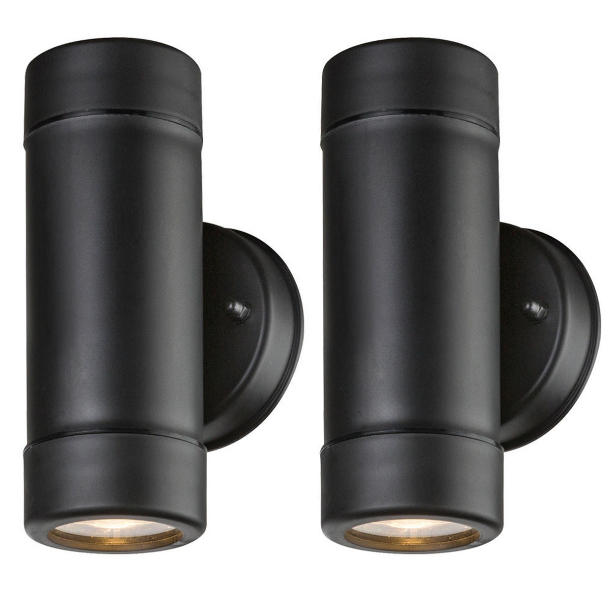 LED AUSSEN-WANDLEUCHTE COTOPA Schwarz 2er Set - Schwarz, Kunststoff (8.6/16/8.6cm)