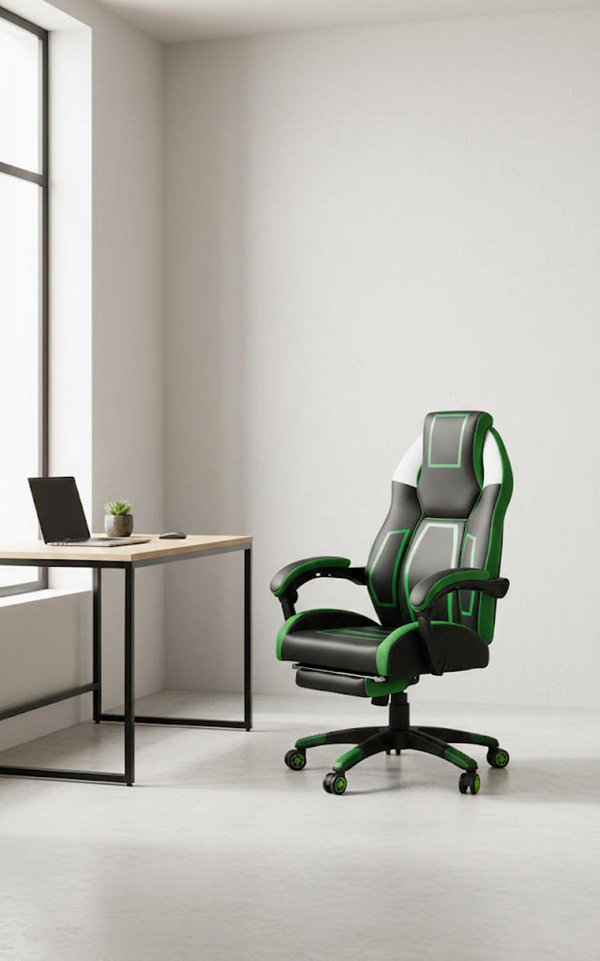 BÜROSTUHL Nexil Kunstleder schwarz/grün - Schwarz, Metall (69/127/70.5cm) - TPFLiving
