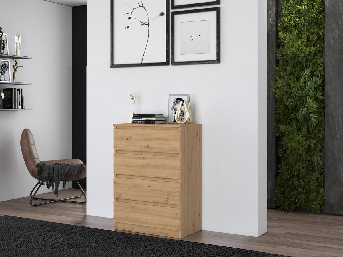 KOMMODE 4 SCHUBLADEN M4 - EICHE ARTISAN - Eiche Artisan, Holzwerkstoff (70/97/40cm) - CDF