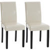 ESSZIMMERSTUHL Ines, 2er Set Kunstleder, Gestell Holz Schwarz Creme - Schwarz/Naturfarben, Holz/Textil (41/91/47cm) - TPFLiving