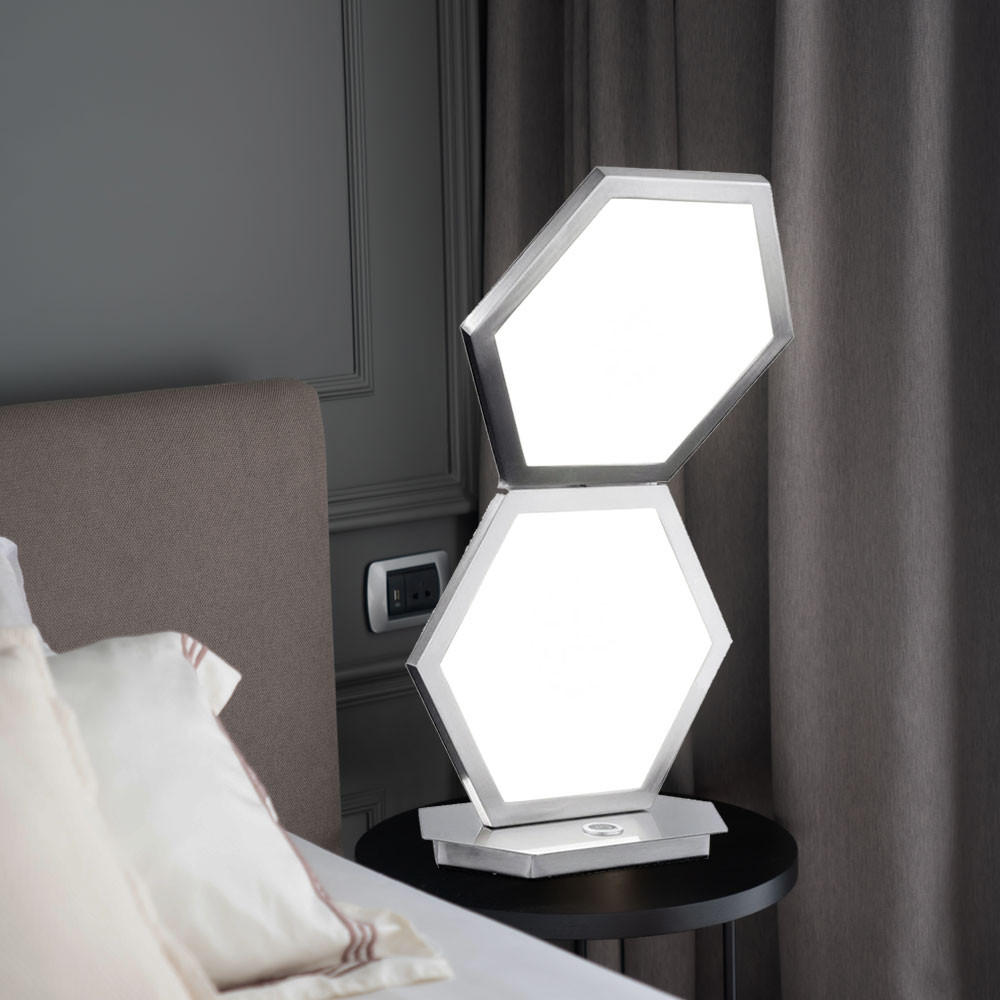 LED TISCHLEUCHTE SIGNE Silber Acryl Aluminium - Silberfarben, Metall (22/13.5/38cm) - Wofi