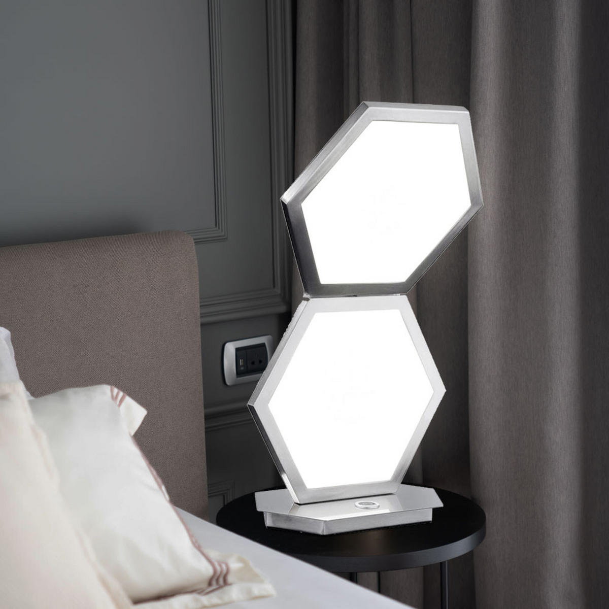 LED TISCHLEUCHTE SIGNE Silber Acryl Aluminium - Silberfarben, Metall (22/13.5/38cm) - Wofi