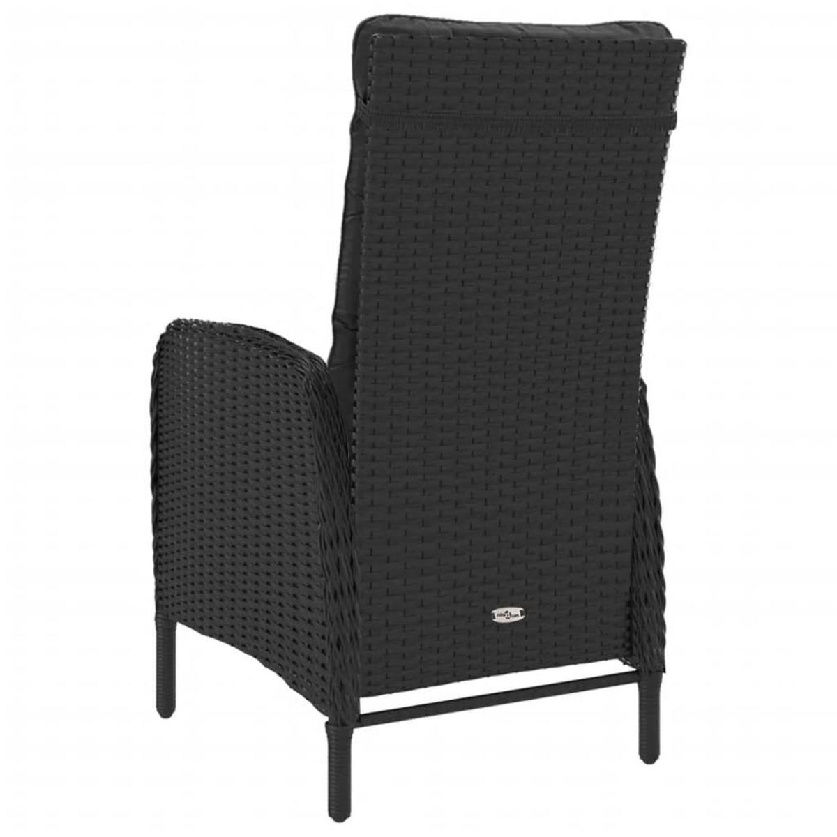 GARTEN-ESSGRUPPE 5Er Set Poly Rattan Und Akazienholz Schwarz - Schwarz, Kunststoff - vidaXL