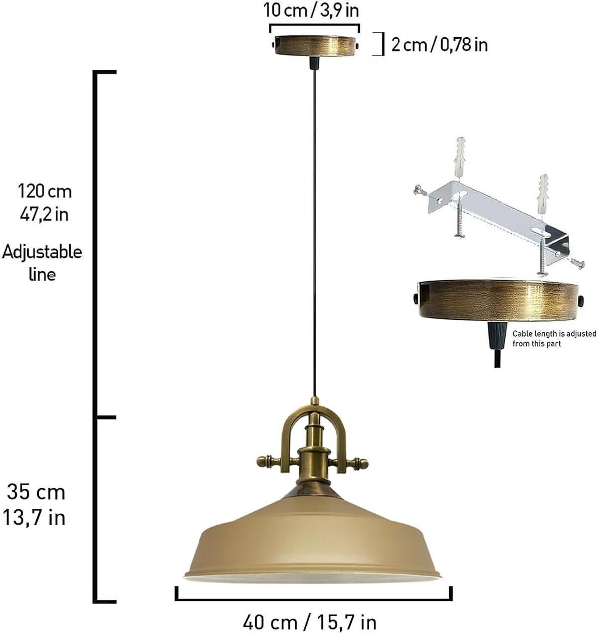 PENDELLEUCHTE Asletl-Marine - Beige, Metall (41/41/28cm) - Bamyum