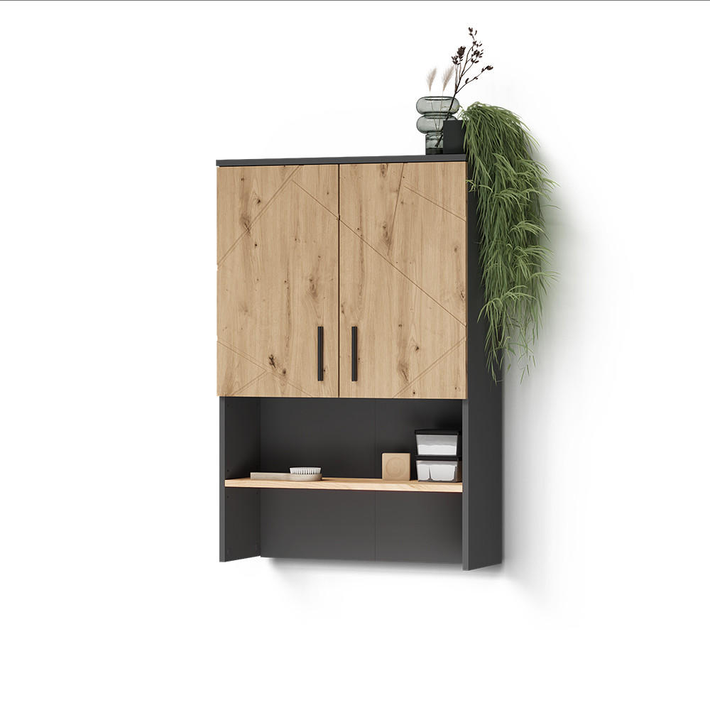 Livinity® KONSTRUKCE SKŘÍŇKY NA PRAČKU Ronco, Antracit/Řemeslný dub, 68 x 103.5 cm se 2 dveřmi