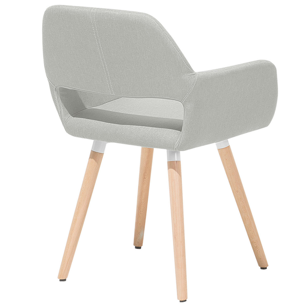 ESSZIMMERSTUHL 2er-Set Polsterbezug Grau Chicago - Grau, Holz/Textil (56/81/56cm) - Beliani