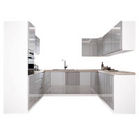 WINKELKÜCHE 260 cm x 280 cm x 260 cm- Aspen KA18-M260 - in Grau/Hochglanz - Grau, Holz/Holzwerkstoff (800/212/58cm)