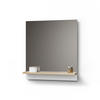 BADSPIEGEL Timavo Weiß 60 x 67 cm mit Regal - Weiß/Eiche Artisan, Holzwerkstoff (60/67/14cm) - Livinity®