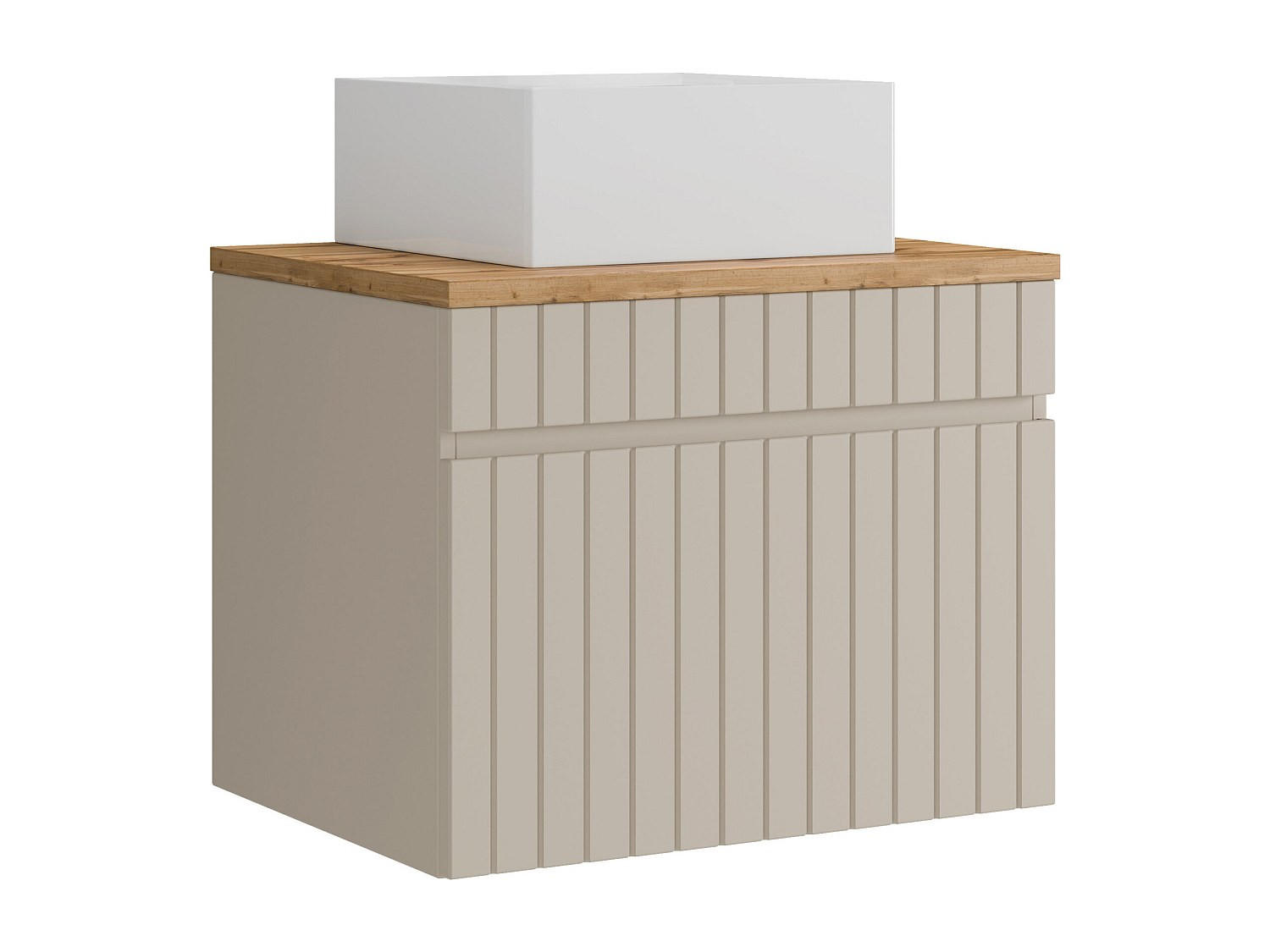 EINZELWASCHTISCH - 60cm x 46cm - MDF - beige - SATARA - Beige, Holz (60/46/46cm) - Vente-Unique