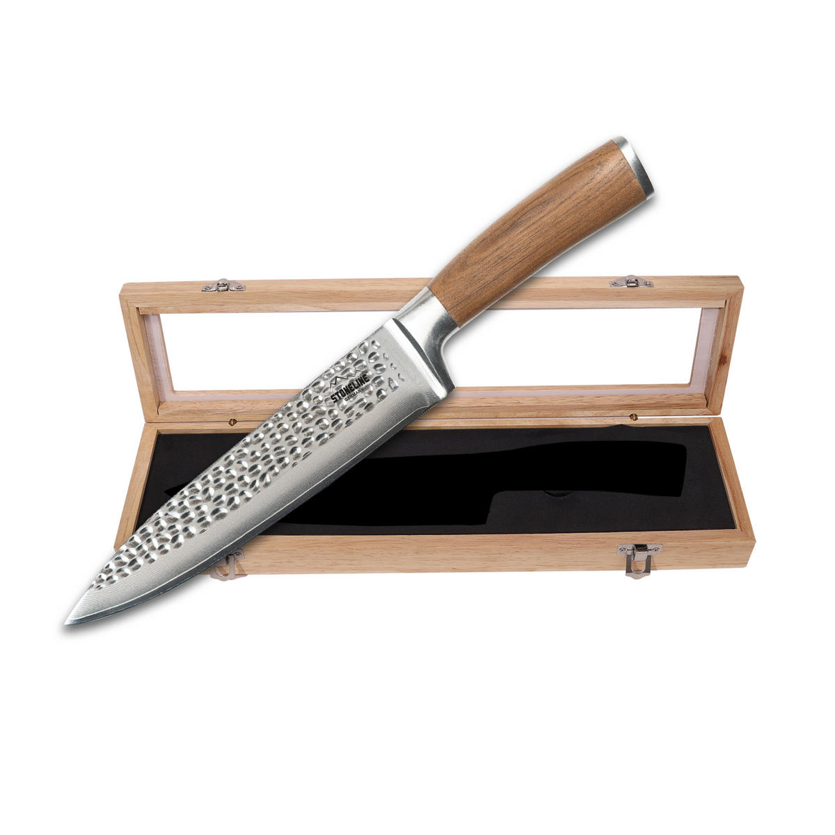 HAMMERSCHLAG DAMASTMESSER KOCHMESSER - Schwarz, Metall (20cm) - Stoneline