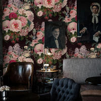 TAPETE Floral aus echtem Papier, 200x280cm, 8 Bögen - Lila, Papier (280/200cm) - WALLPAPERS4BEGINNERS
