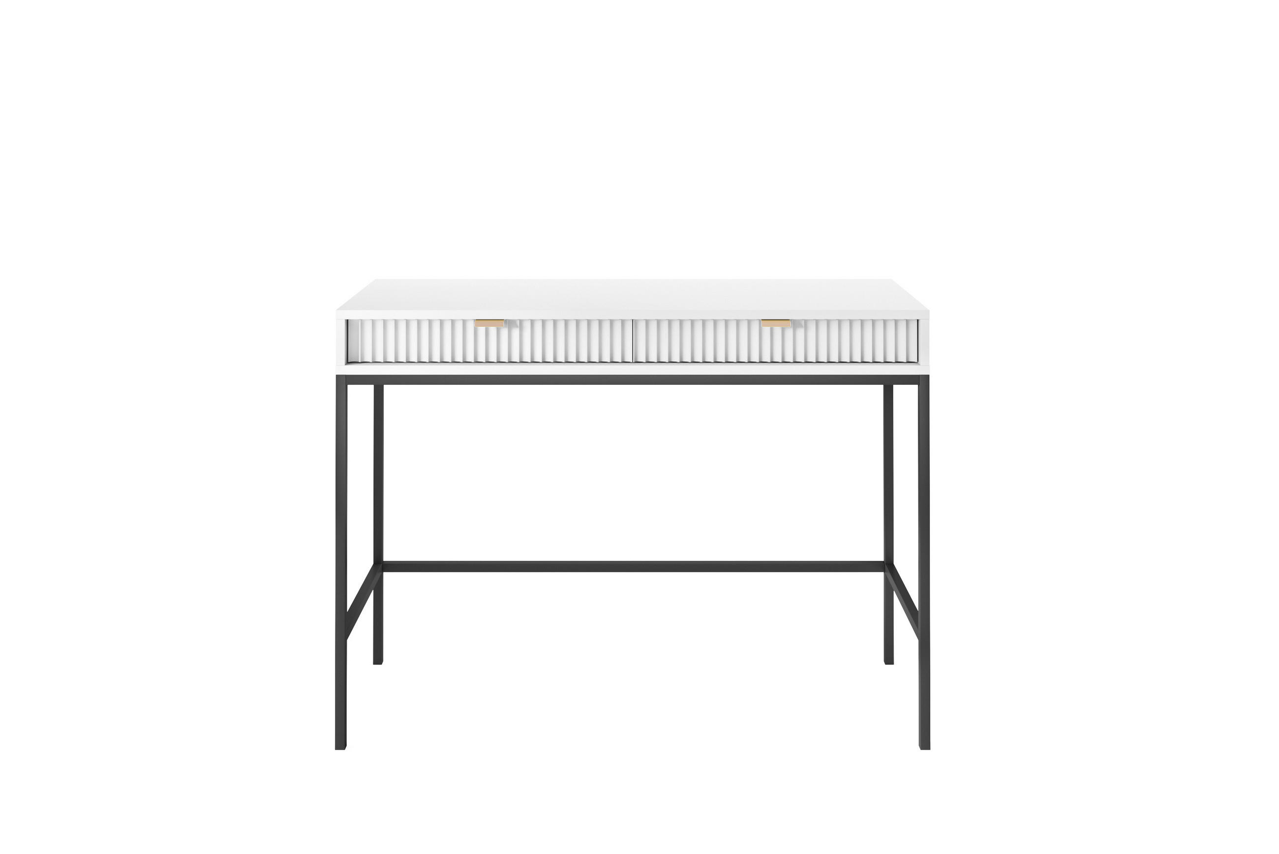 SCHMINKTISCH ZOVA Weiß 104x77x50 cm Little table, Freistehend - Schwarz/Weiß, Holzwerkstoff/Metall (50/104/77cm) - DomoHome
